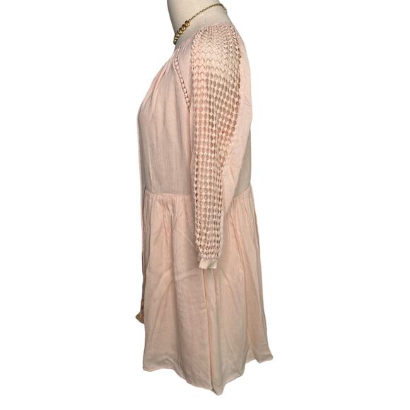 Heartloom boho crochet tassel tie 3/4 sleeve peasant prairie dress size small S - Picture 2 of 5